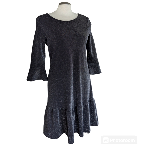 Esprit sparkly party dress, size medium LBD with ruffles - Picture 2 of 8